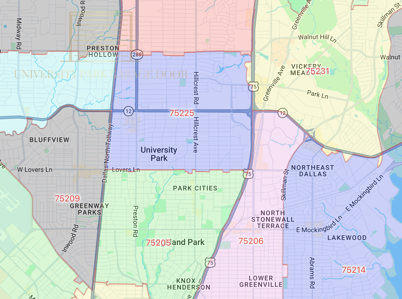 University-Park-TX-Map